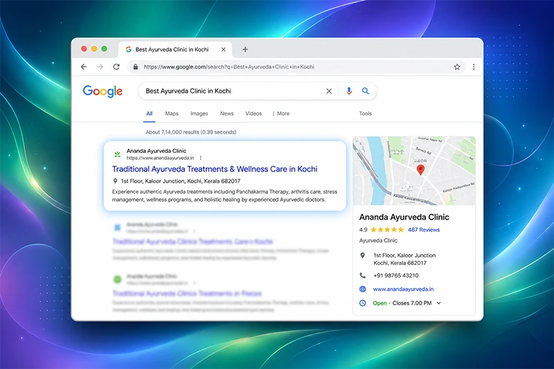 Small business website design improving Google search visibility